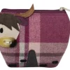 Earth Squared Bags Plum Winton Highland Cow Tweed  Purse