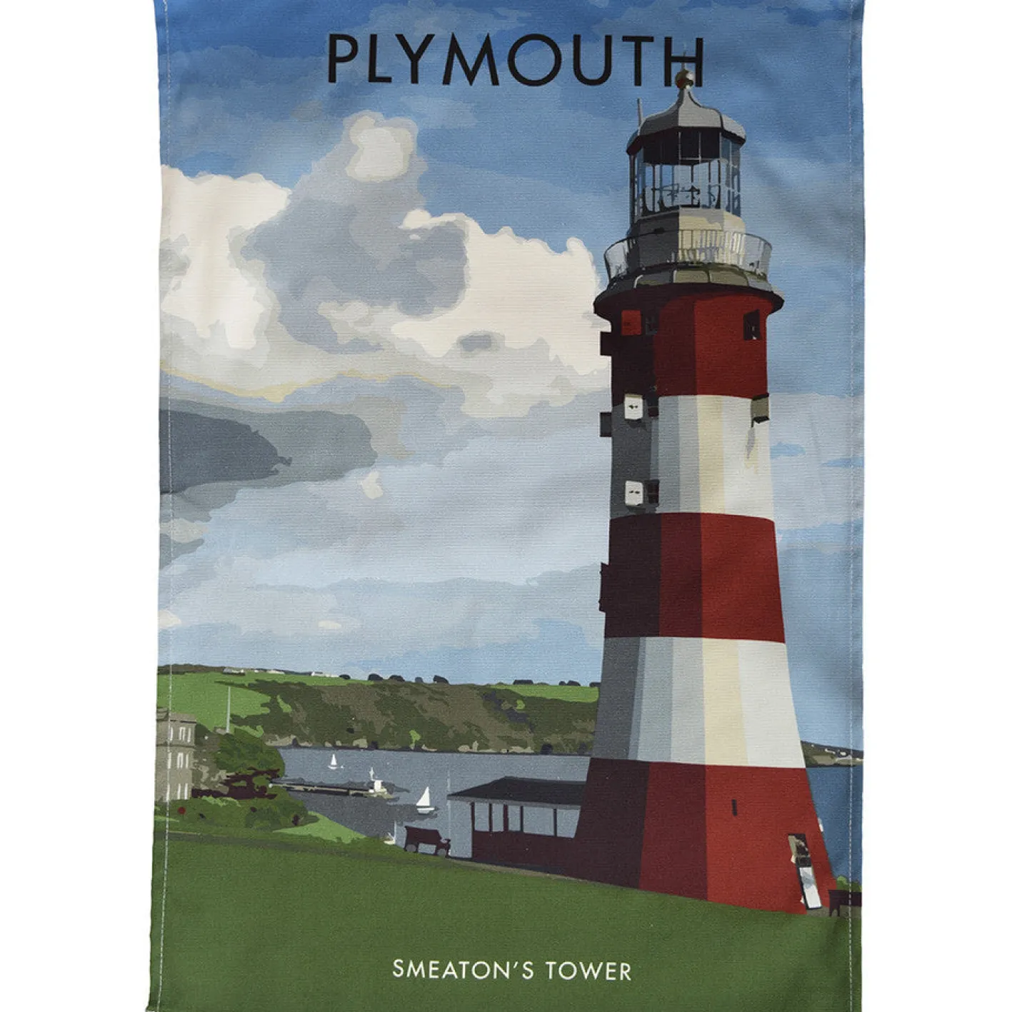 Town Towels Plymouth - Smeatons's Tower Tea Towel