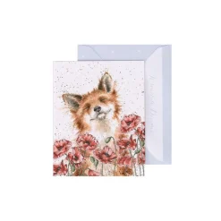 Wrendale Designs 'Poppy Field' Fox Gift Enclosure Card