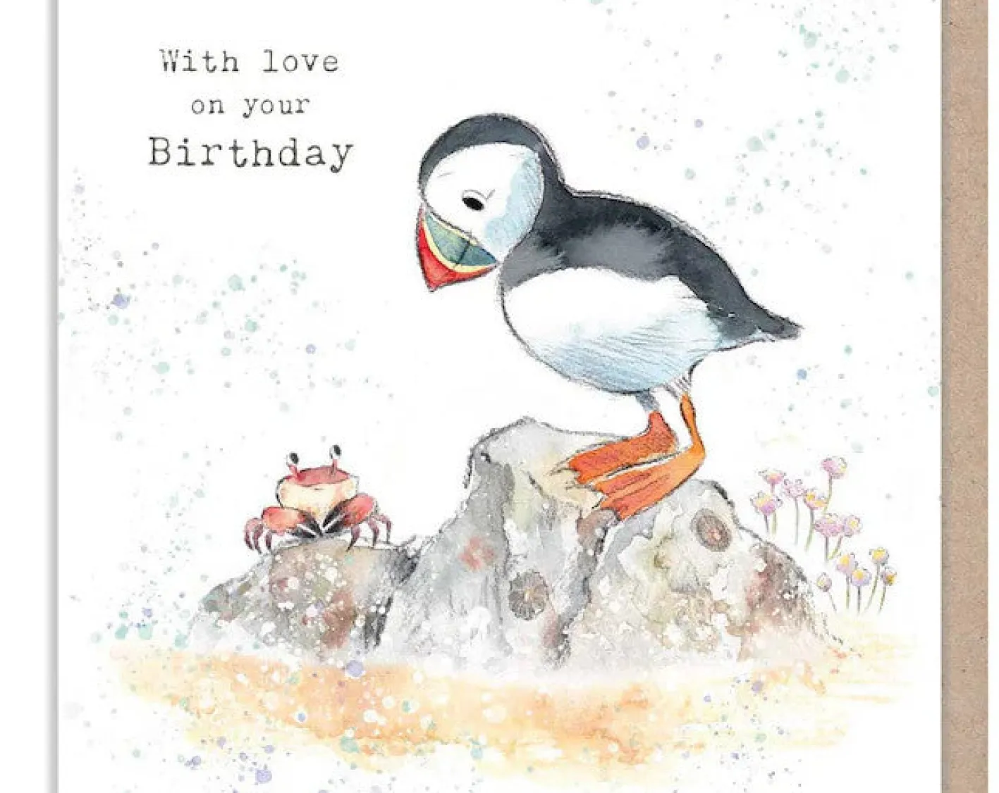 Paper Shed Design Puffin - "With Love on your Birthday" Greetings Card