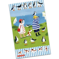 Emma Ball Puffin Watching Tea Towel