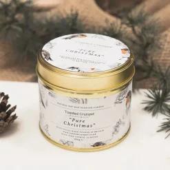 Toasted Crumpet Pure Christmas (Robin & Eucalyptus) Candle in a Matte Gold Tin