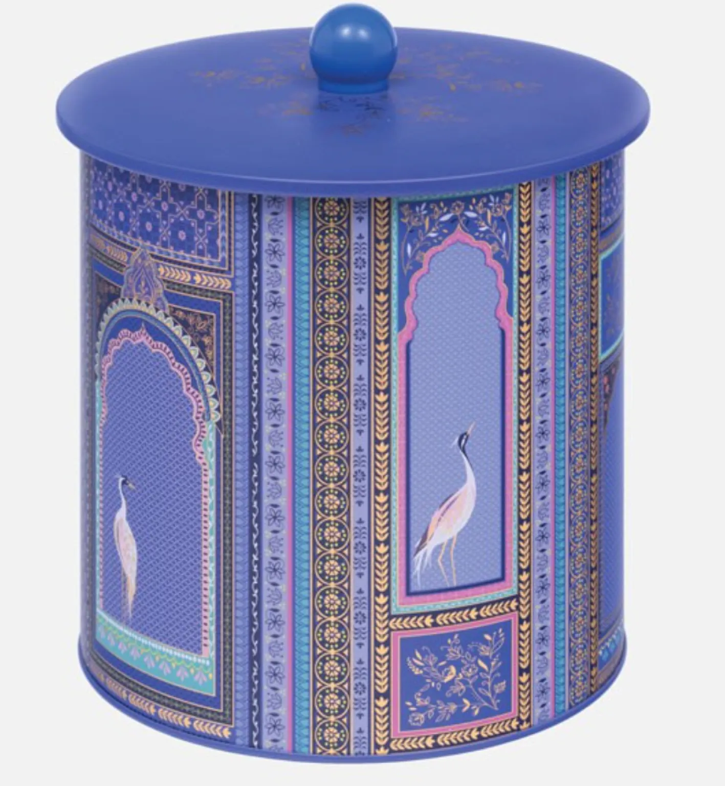 Sara Miller London Purple Lattice Windows Biscuit Barrel