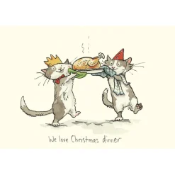 Two Bad Mice "We Love Christmas Dinner" Christmas Card