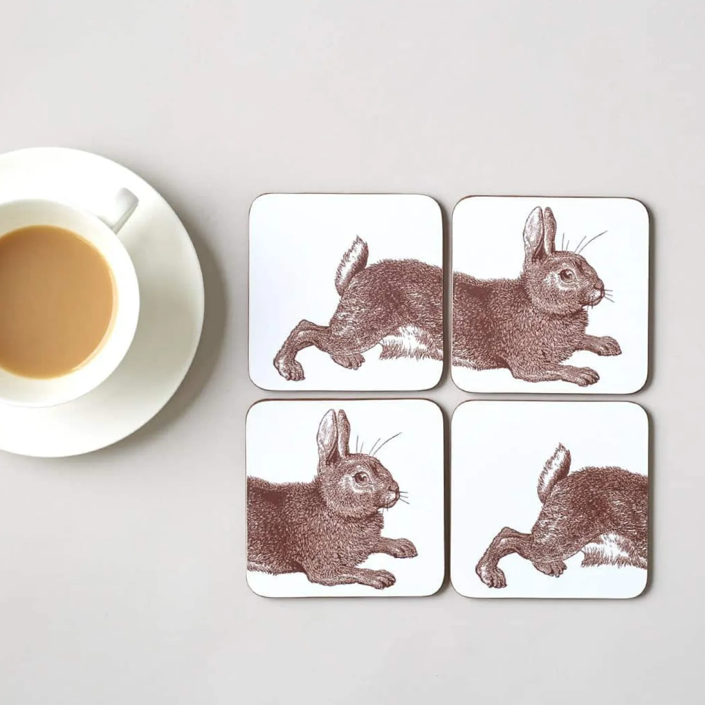 Thornback & Peel Rabbit & Cabbage Set of 4 Coasters