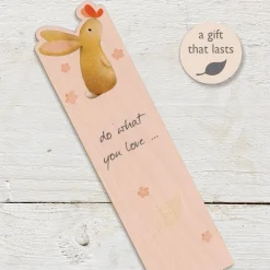 Ginger Betty Rabbit Do What You Love Wooden Book Mark