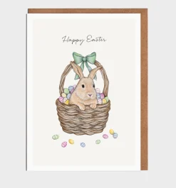 Lottie Murphy Rabbit in a Basket Easter Card