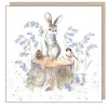 Paper Shed Design Rabbit on Tree Stump with Bluebells Greetings Card