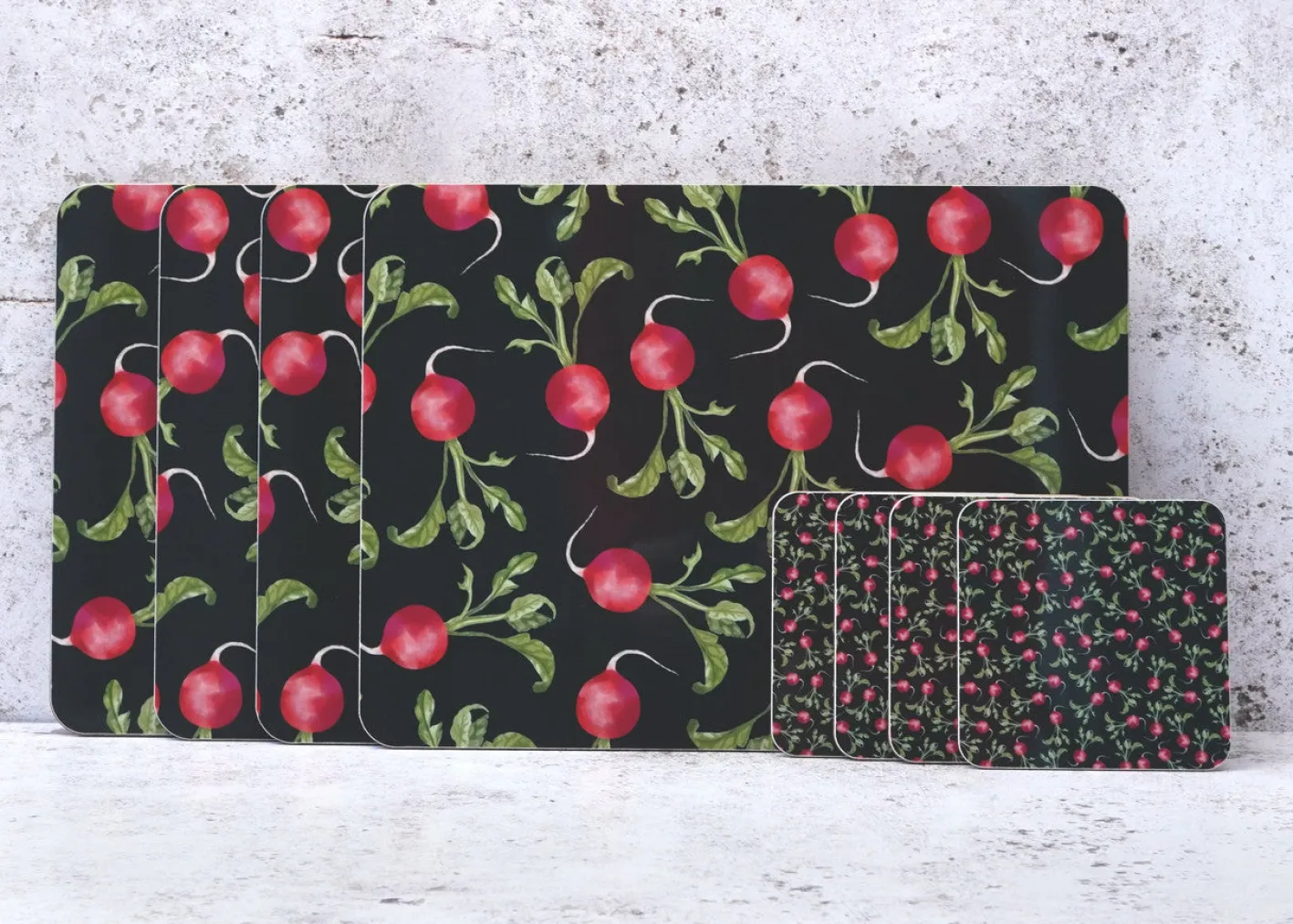 Corinne Alexander Radish Coaster Set by