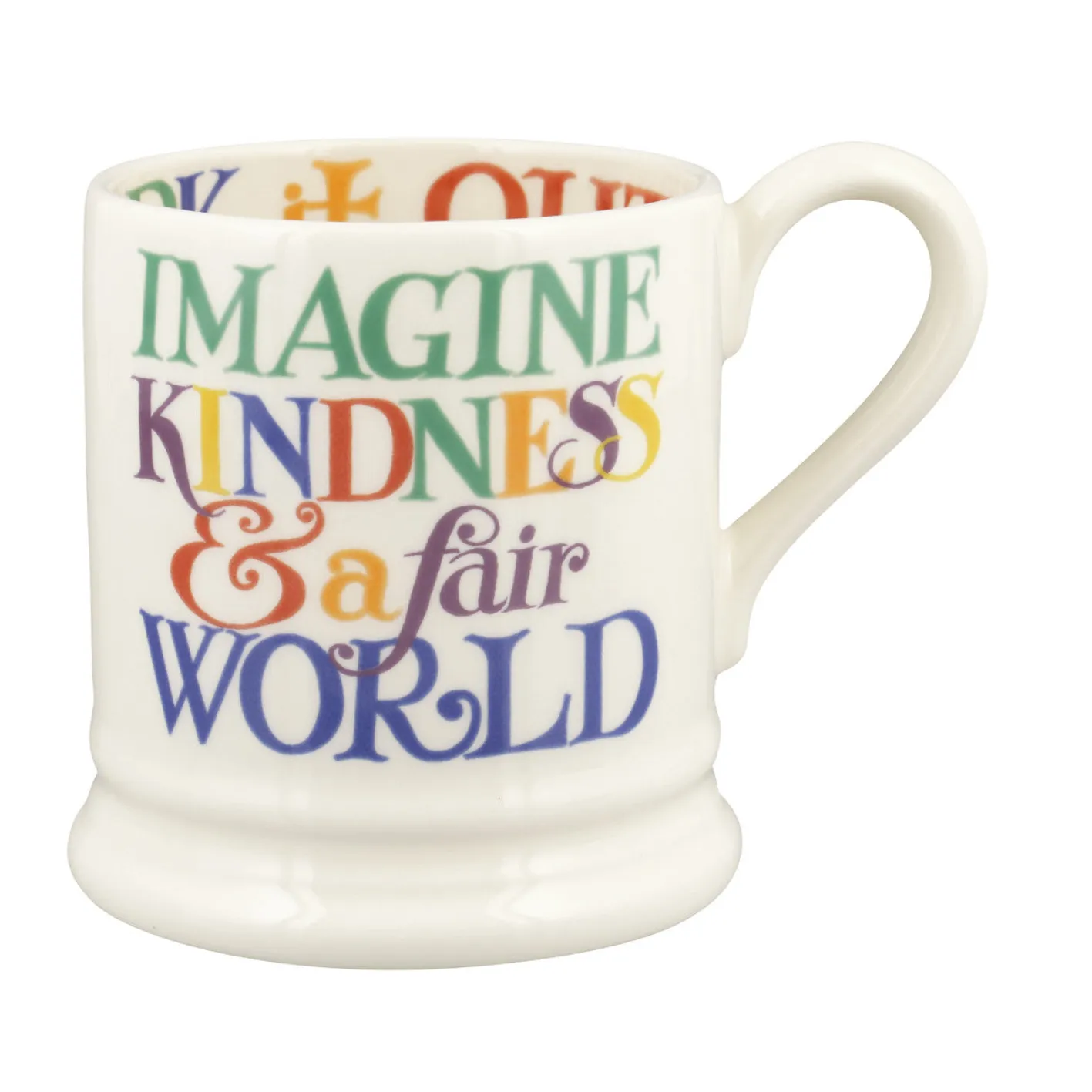 Emma Bridgewater Rainbow Toast Kindness & A Fair World 1/2 Pint Mug