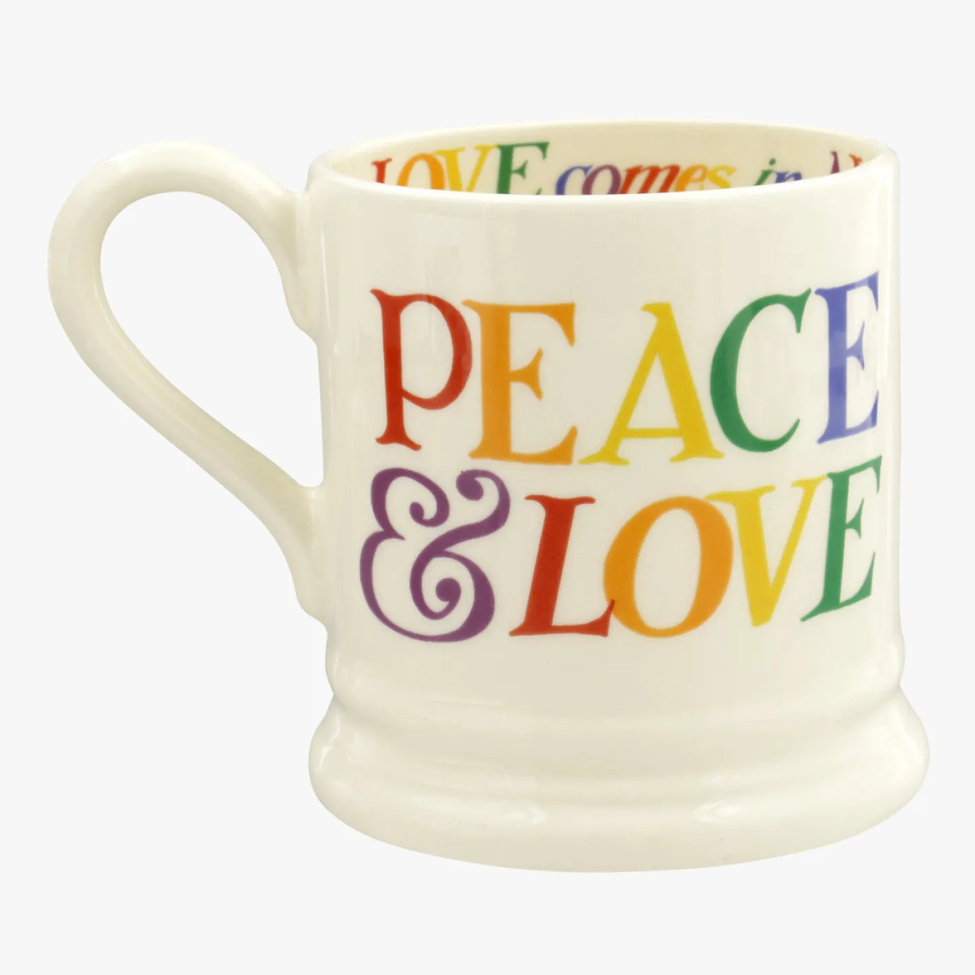 Emma Bridgewater Rainbow Toast Love is Love 1/2 Pint Mug