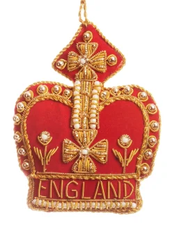 St. Nicolas Red England Crown Decoration