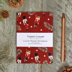 Toasted Crumpet Red Nutcracker A6 Lined Pocket Notebook