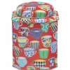 Elite Tins Red Teacup Dome Lid Wavy Caddy