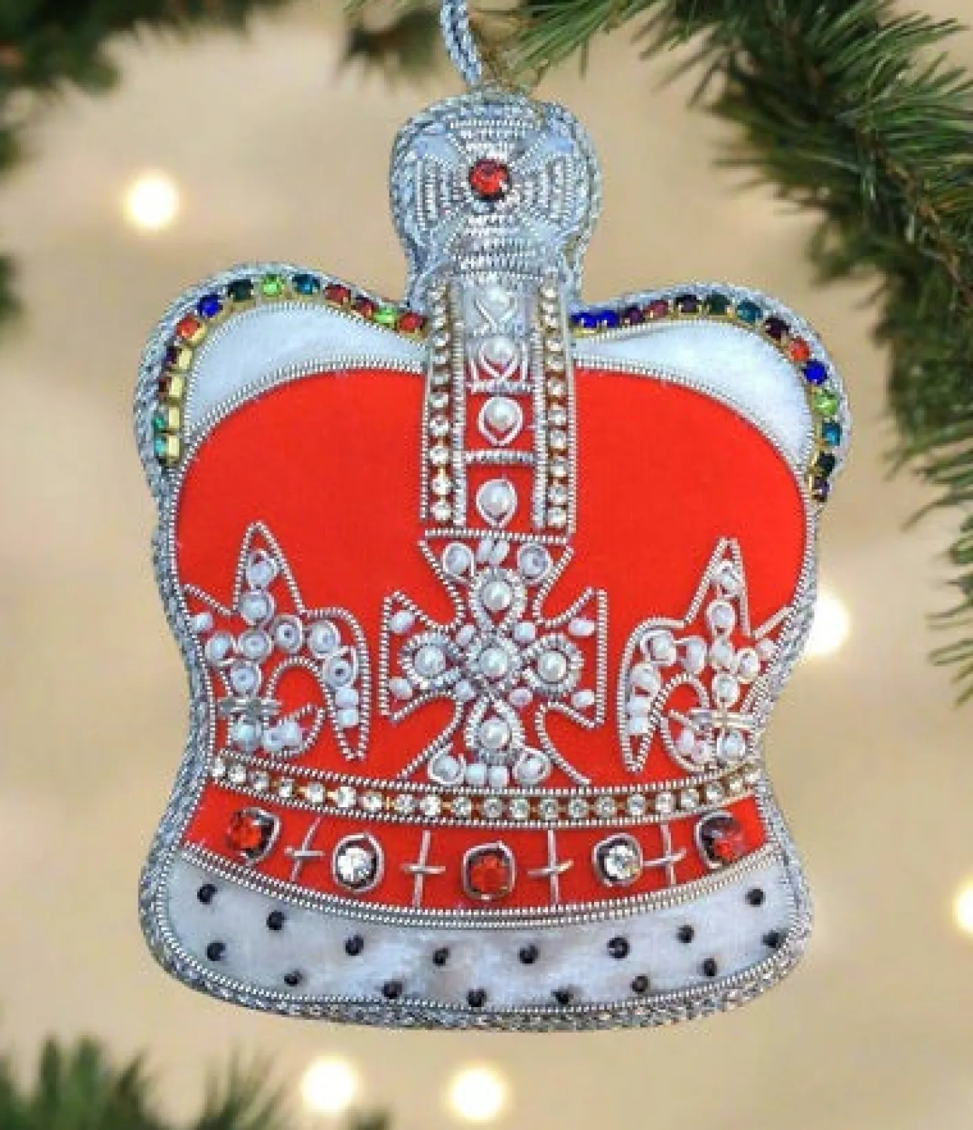 Tinker Tailor Red Velvet Imperial Crown Decoration by London