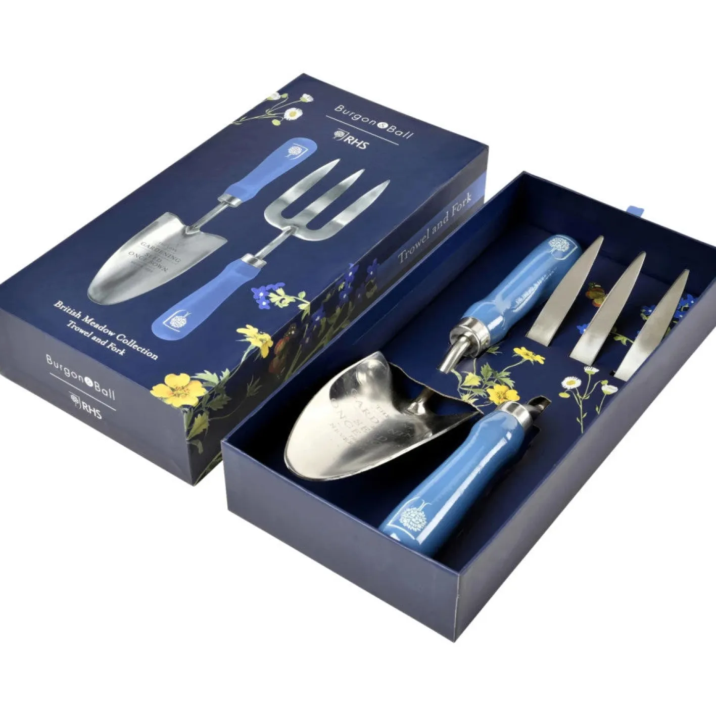 Burgon & Ball RHS British Meadow Trowel and Fork Gift Box