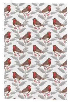 Thornback & Peel Robin & Holly Tea Towel