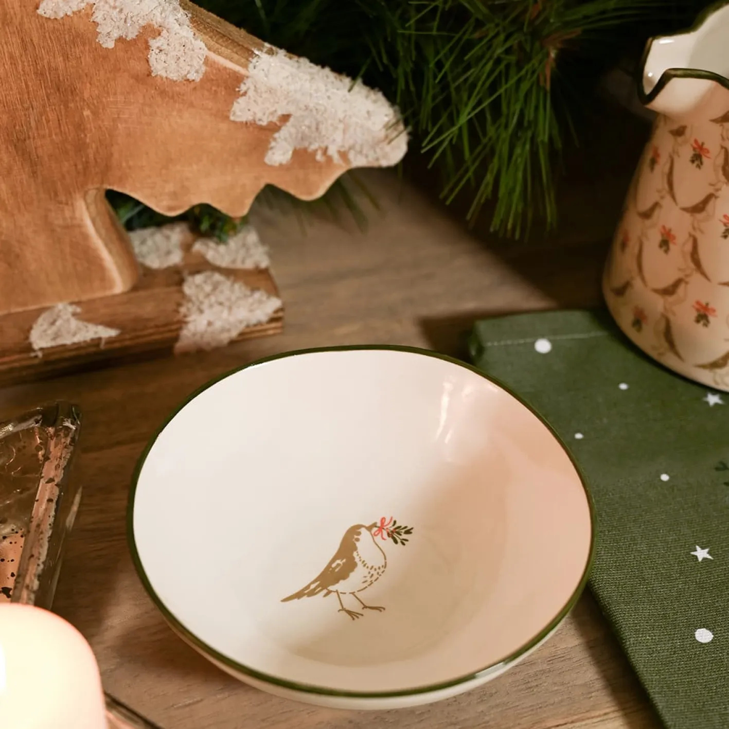 Sophie Allport Robins Stoneware Nibbles Bowl