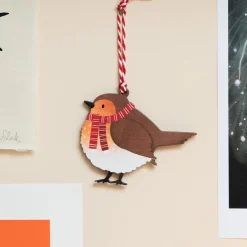 Dapple & Dot Robin Wooden Christmas Decoration