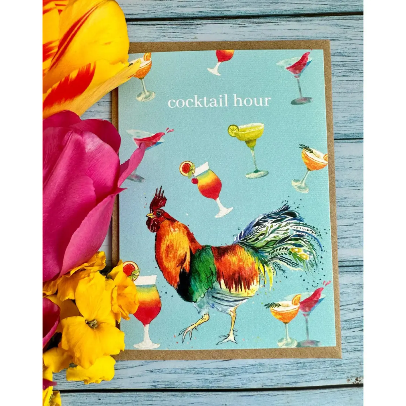 Jen Winnett Rooster Birthday Eco-card