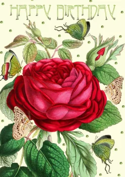 Madame Treacle Rose Glitter Birthday Card