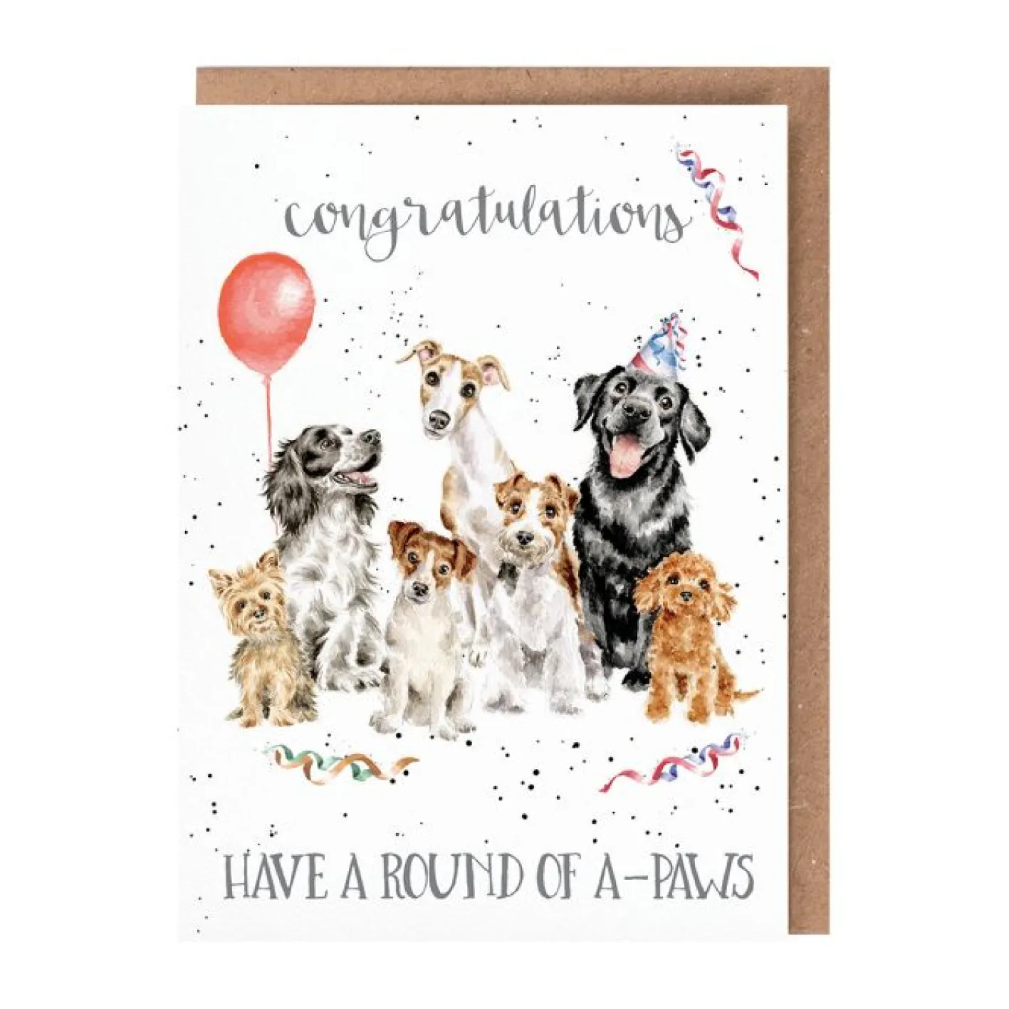 Wrendale Designs 'Round of A-Paws' Birthday' Dog Congratulations Greetings Card