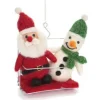 Amica Felt Santa & Snowman in Ski Chair Lift Felt Decoration