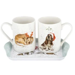 Wrendale Designs 'Santa Paws' Mug & Tray Set