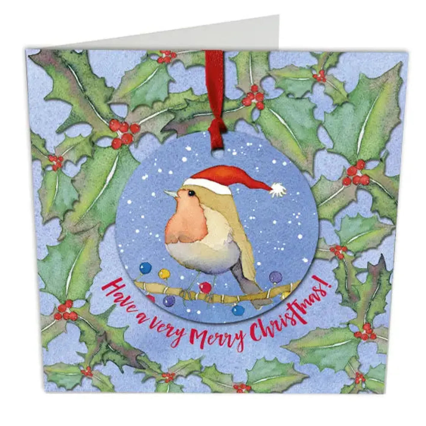 Emma Ball Santa Robin Melamine Bauble Card