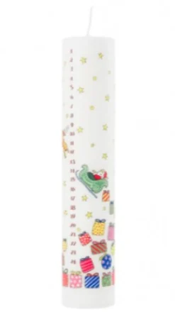 Alison Gardiner Santa's Sleigh Pillar Advent Candle