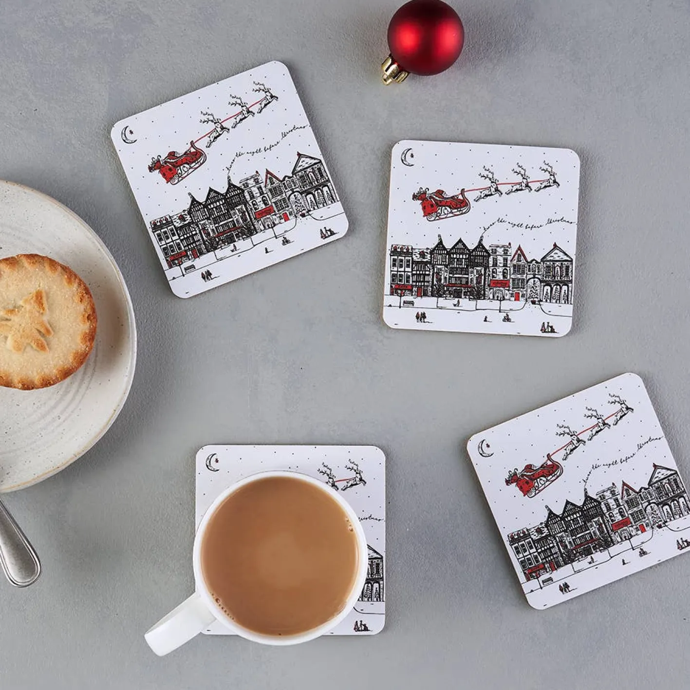 Victoria Eggs Santa's Sleigh Set of 4 Coasters