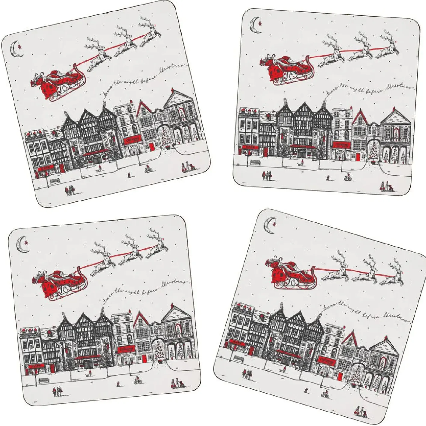 Victoria Eggs Santa's Sleigh Set of 4 Coasters
