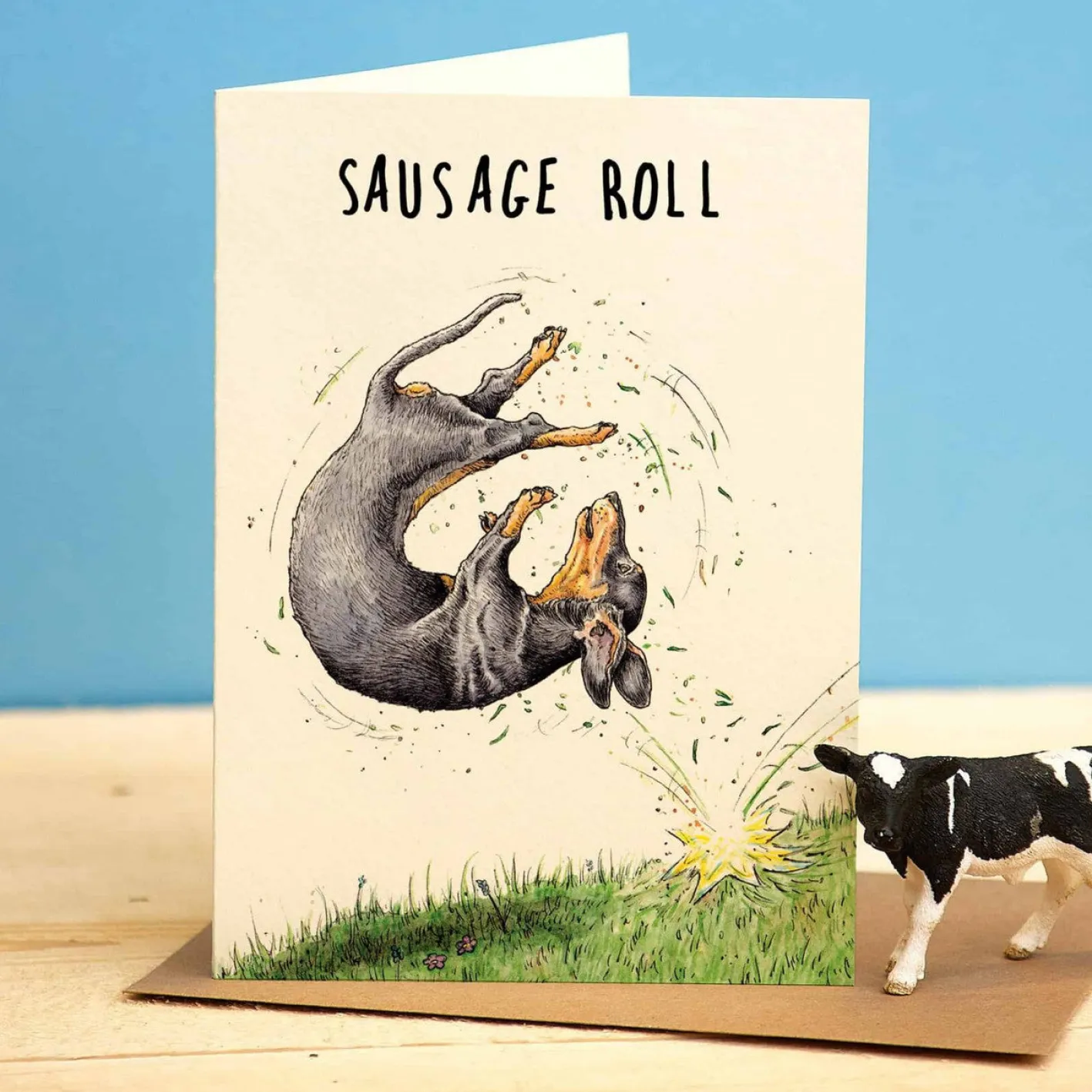 Bewilderbeest Sausage Roll Greetings Card
