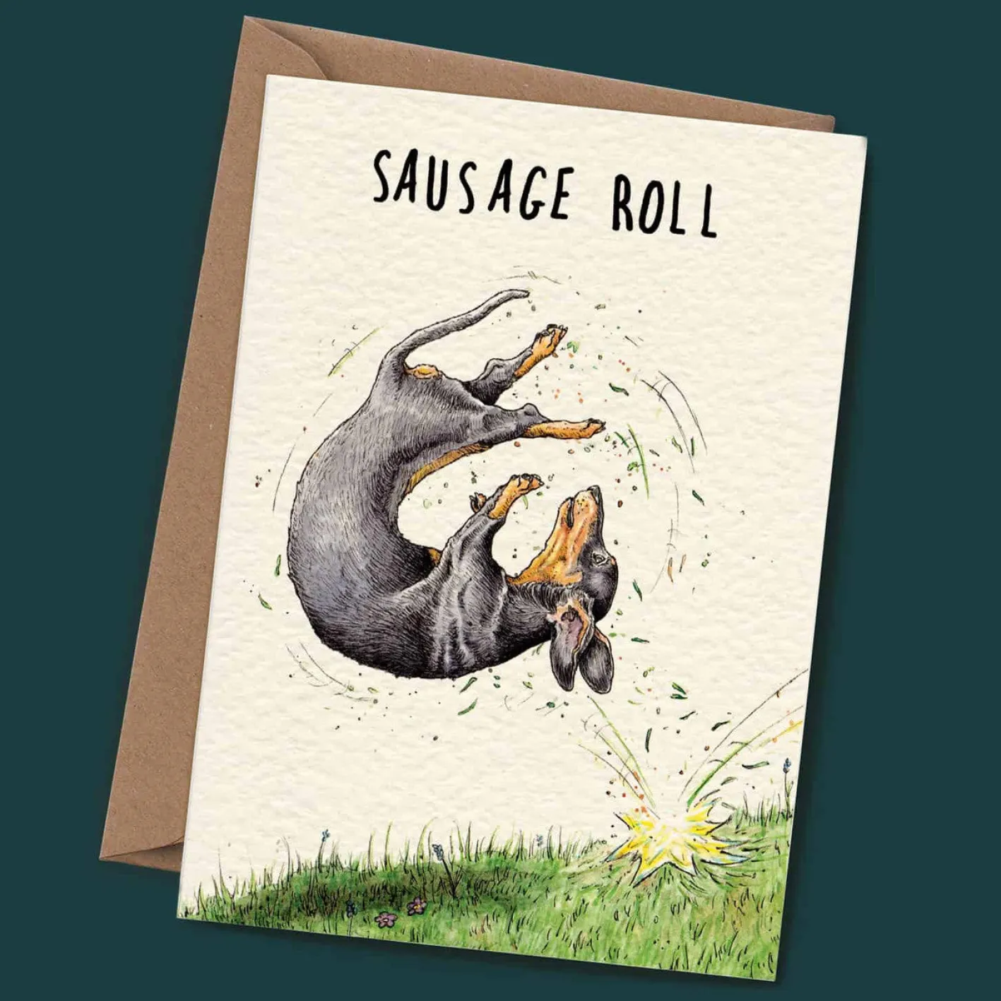 Bewilderbeest Sausage Roll Greetings Card