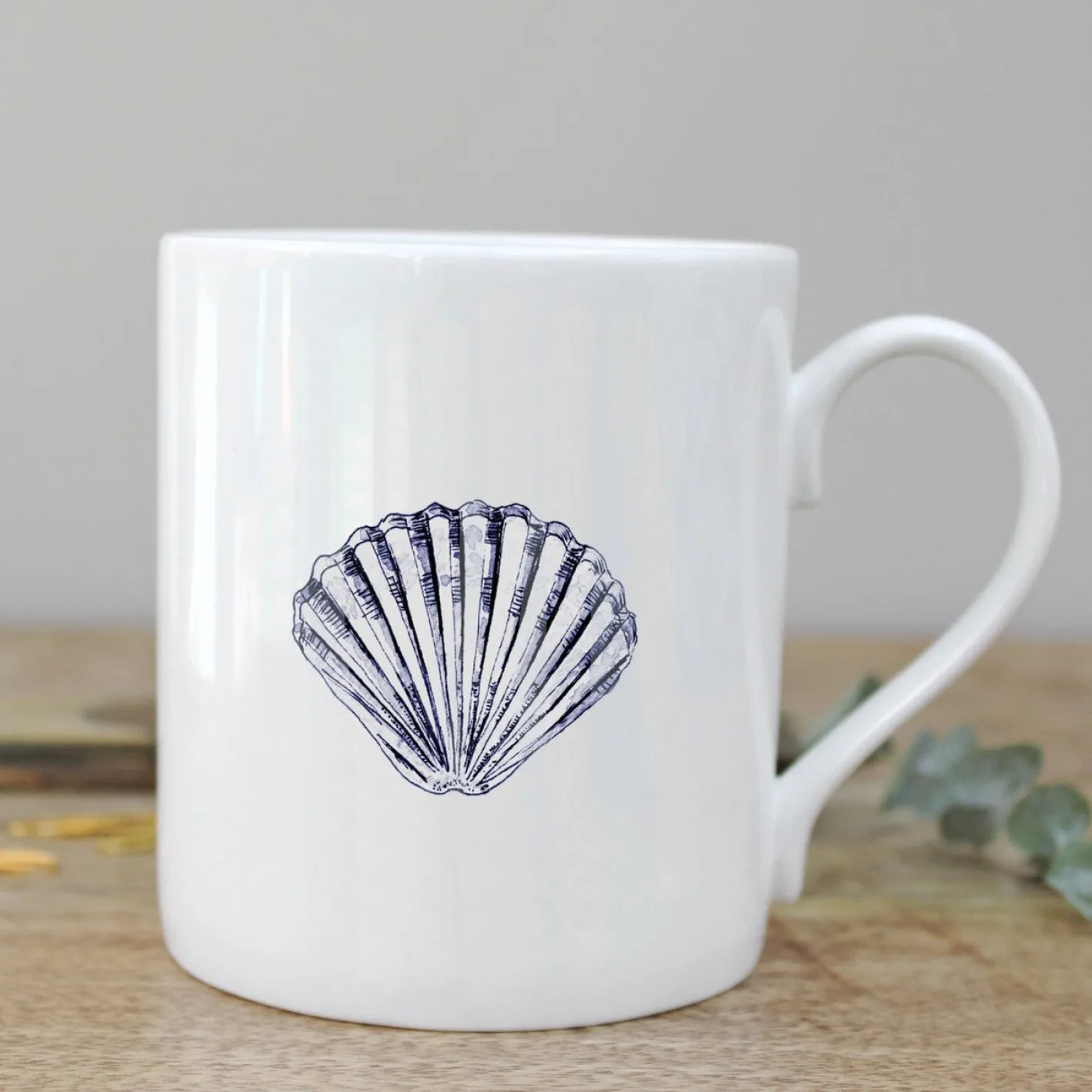 Toasted Crumpet Scallop Shell Bone China Mug