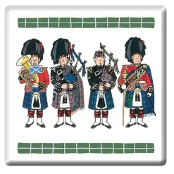 Alison Gardiner Scottish Pipers Coaster