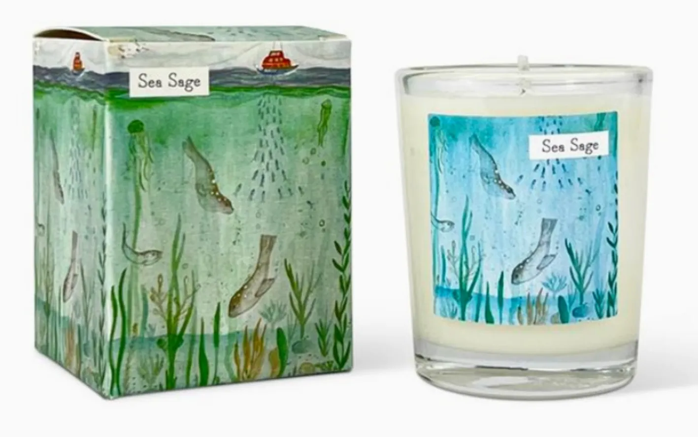 Heaven Scent Sea Sage Votive Candle - Seal & Lifeboat