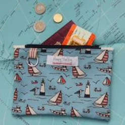 Poppy Treffry Seaside Flat Zip Purse with Keyring