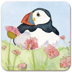 Emma Ball Sea Thrift Puffins Coaster