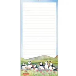 Emma Ball Sea Thrift Puffins Lined Magnetic Pad