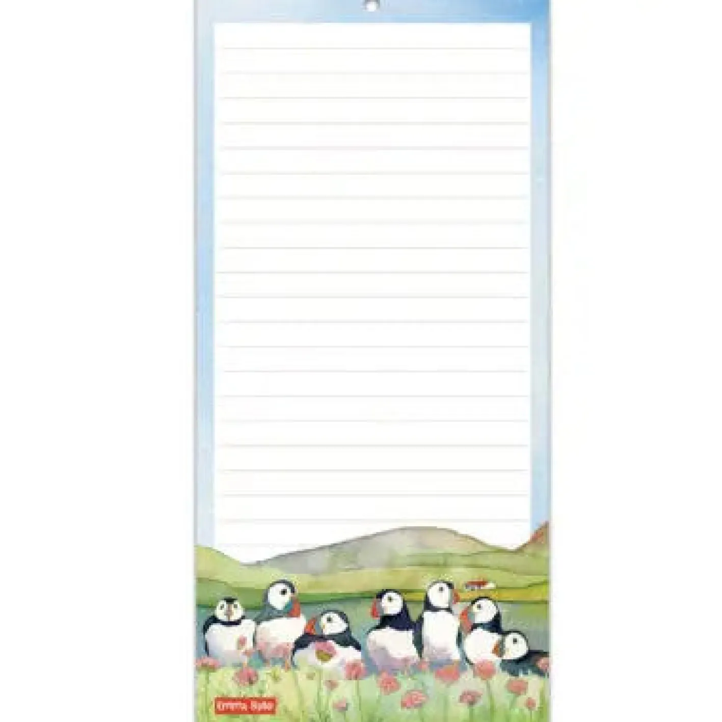 Emma Ball Sea Thrift Puffins Lined Magnetic Pad