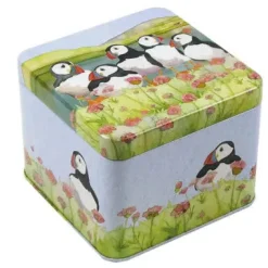 Emma Ball Sea Thrift Puffins Small Square Tin