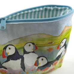 Emma Ball Sea Thrift Puffins Zipped Pouch