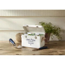 Burgon & Ball Seed Packet Storage Tin in Stone