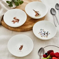 Wrendale Designs Set of Four 6 Inch Bowls  (Hare, Duck, Mouse, Squirrel)