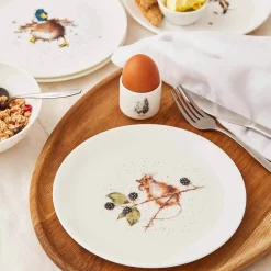 Wrendale Designs Set of Four 8 Inch Coupe Plates  (Hare, Duck, Mouse, Squirrel)