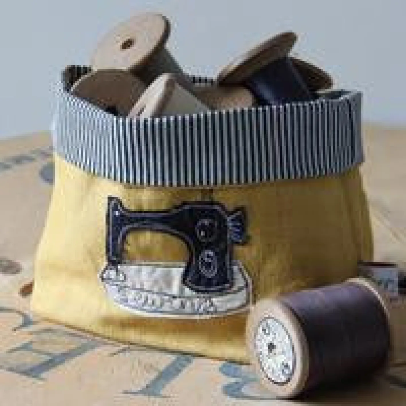 Poppy Treffry Sewing Machine Embroidered Mini Storage Pot