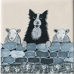 Moorland Pottery Sheep Dog Coaster by