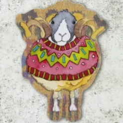 Emma Ball Sheep in Sweaters Die Cut Coaster