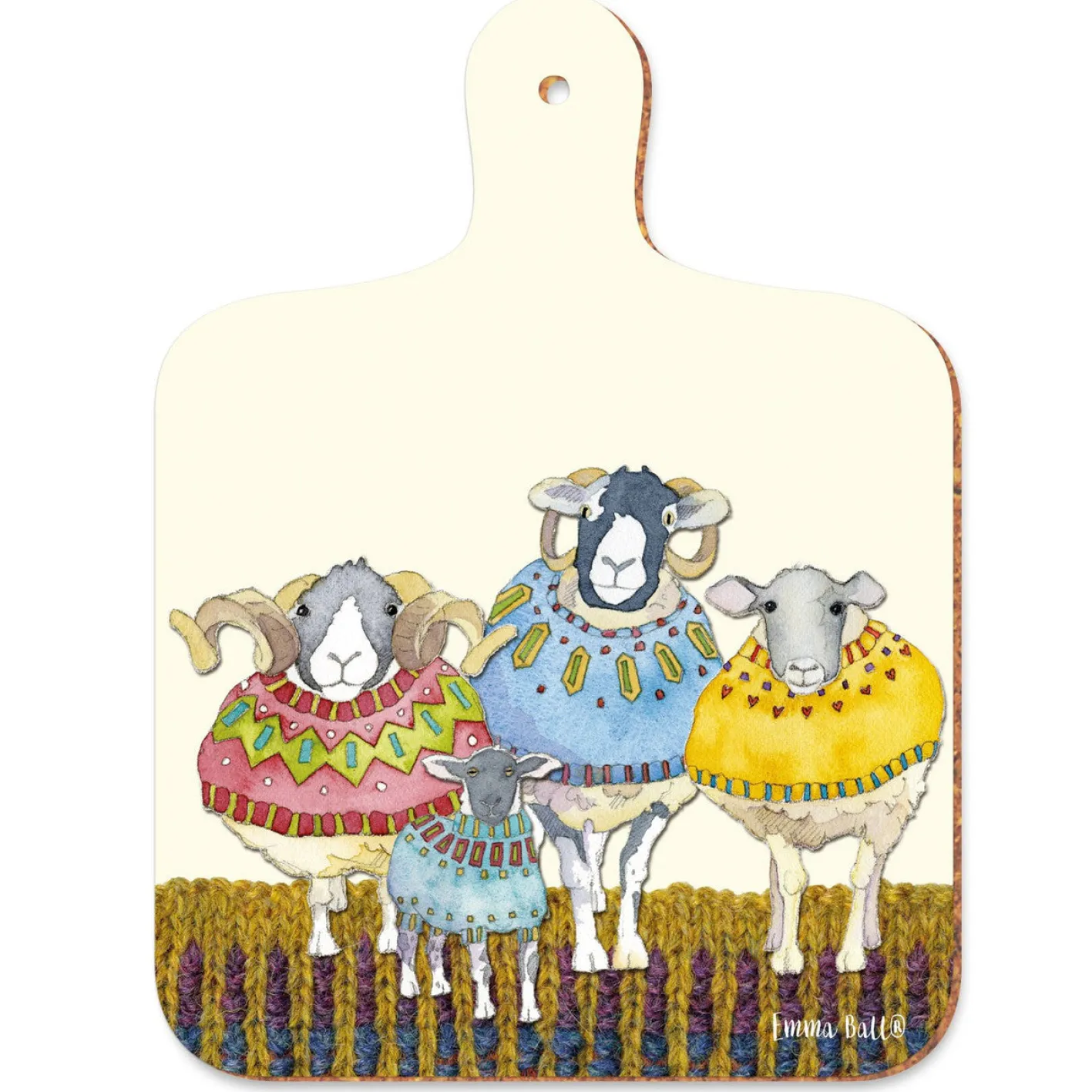 Emma Ball Sheep in Sweaters Mini Chopping Board